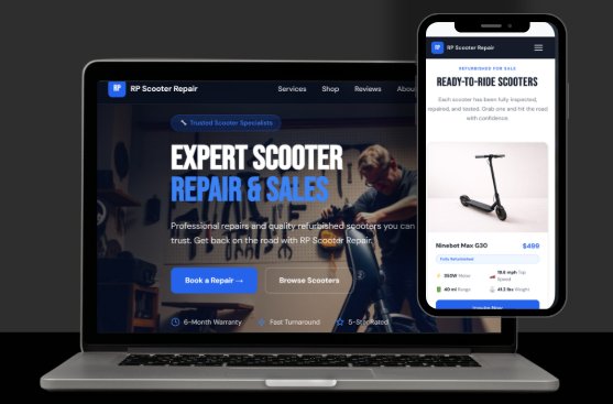 RP Scooter Repair website